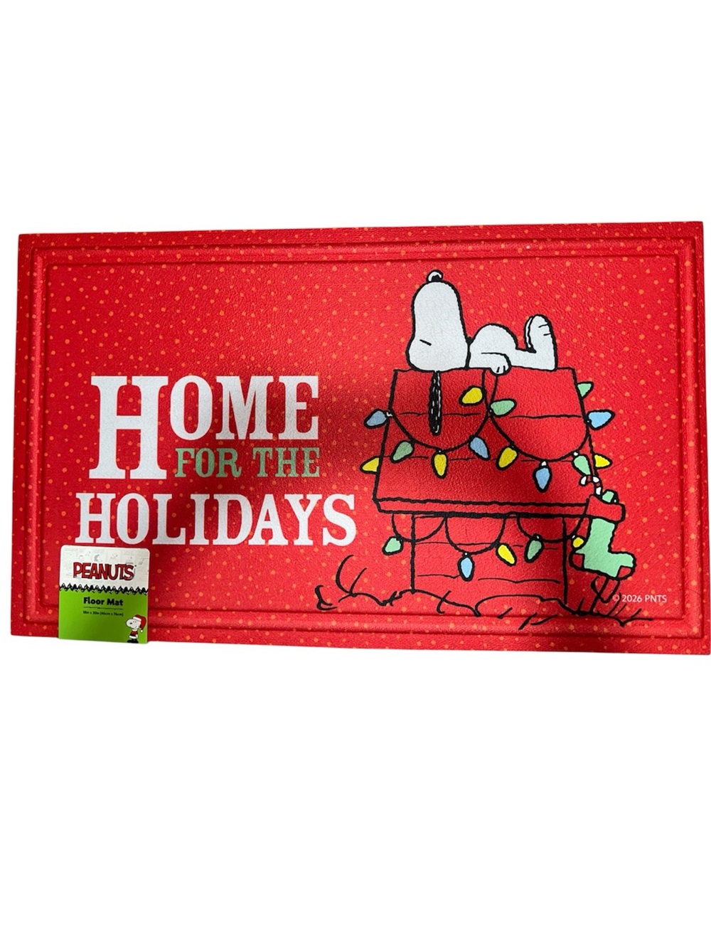 Peanuts Red Snoopy Holiday Welcome Mat